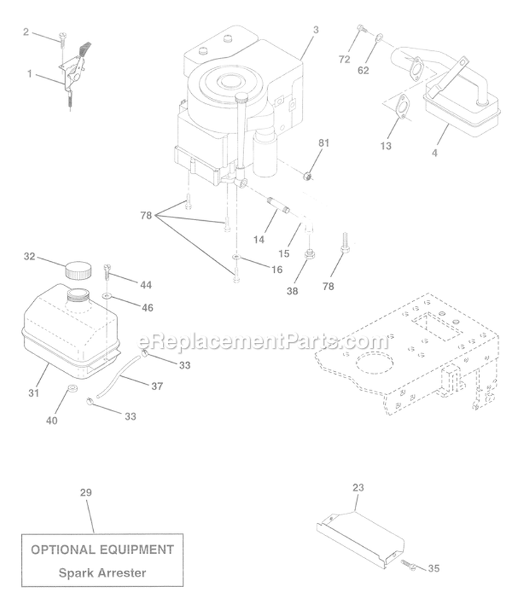 Page E Diagram and Parts List for WE12542E  Weed Eater Lawn Tractor